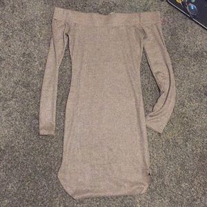 Pink off the shoulder dress